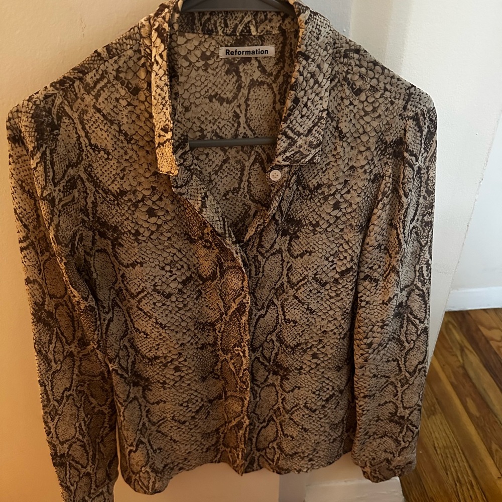 Reformation animal print top